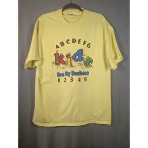 Vintage School Teaching ABCDEFG Yellow T Shirt By 1st Street XL